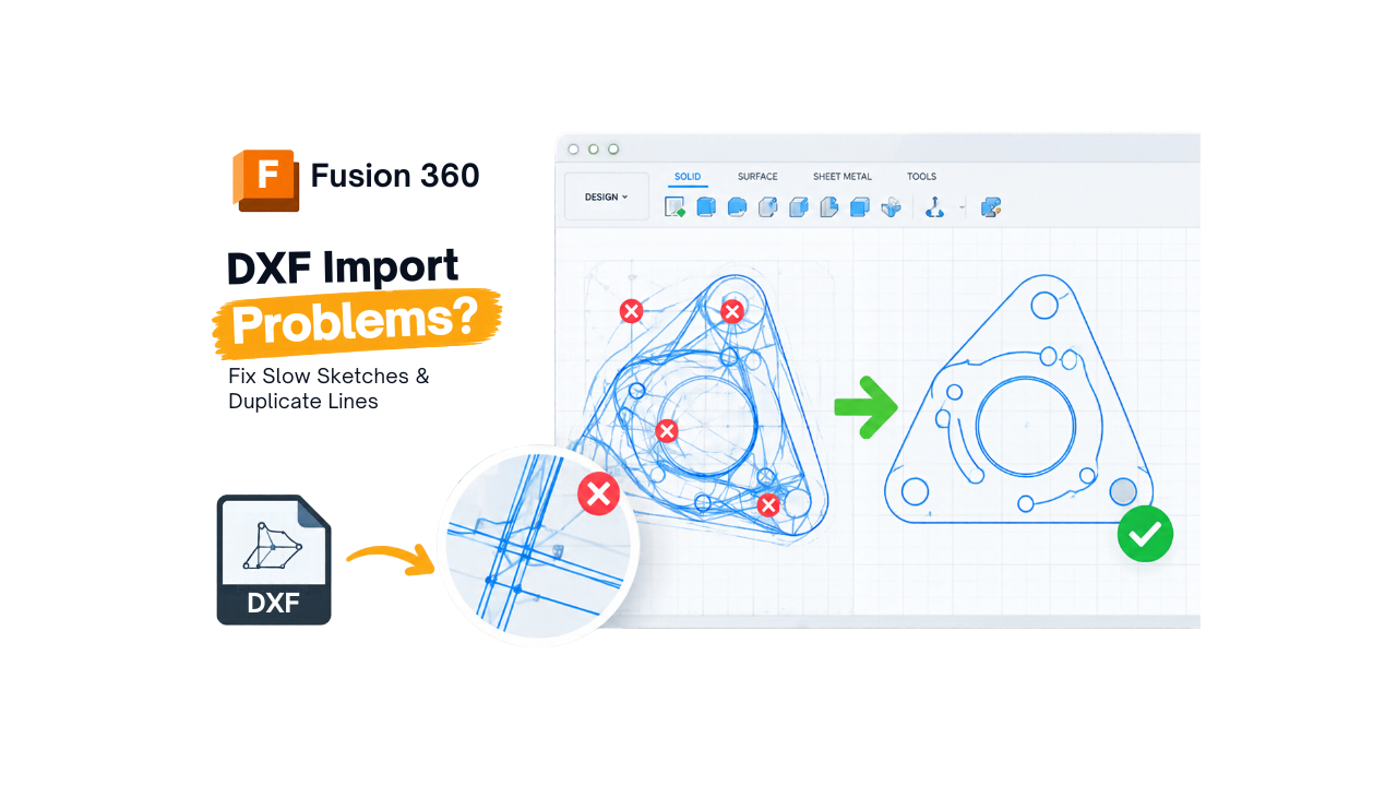 Fusion 360 DXF Import Problems: Fix Slow Sketches and Duplicate Lines